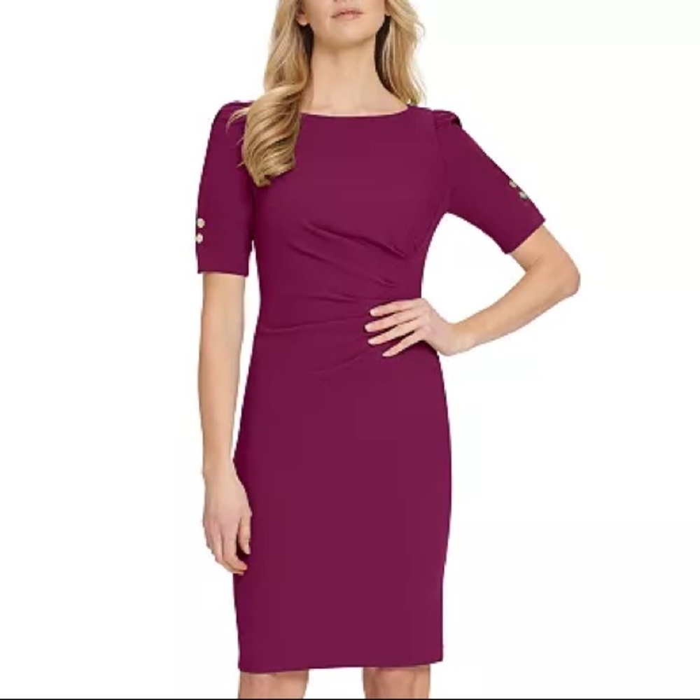 NWT DKNY Side Ruched Sheath Dress